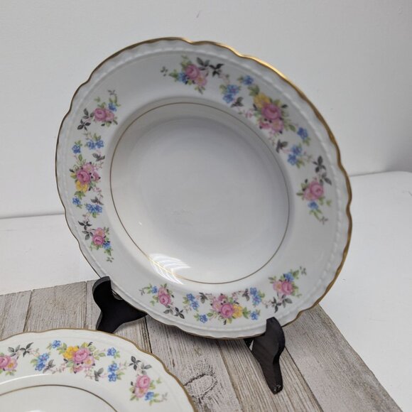 Governors Mansion Vogue Ceramic Industries Natchez Set 2 Shallow Soup Bowls - Picture 3 of 8